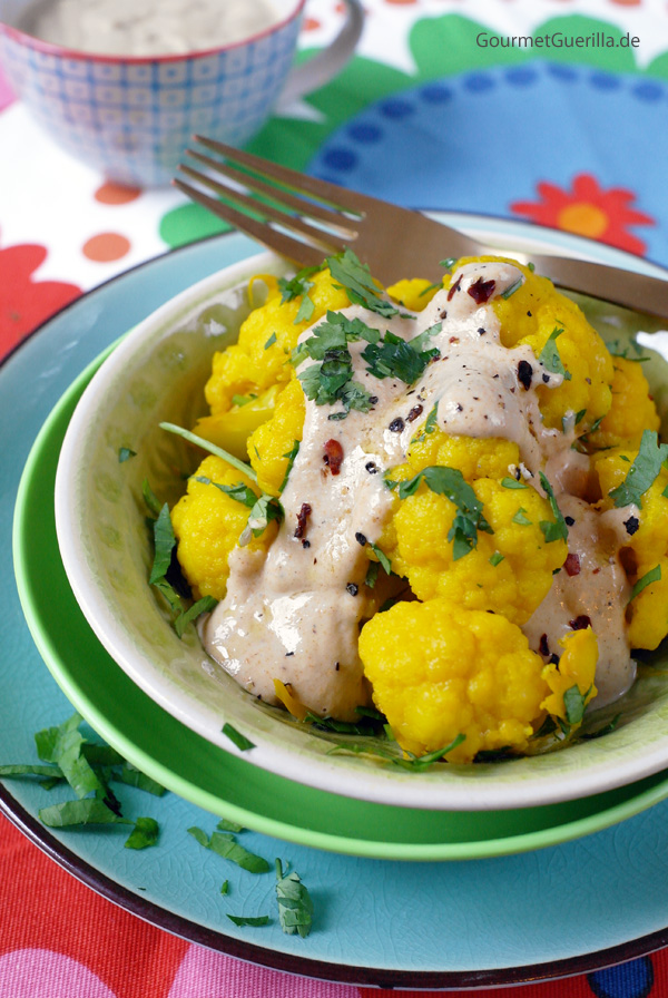 Yellow cauliflower salad with herbs and sesame dressing2